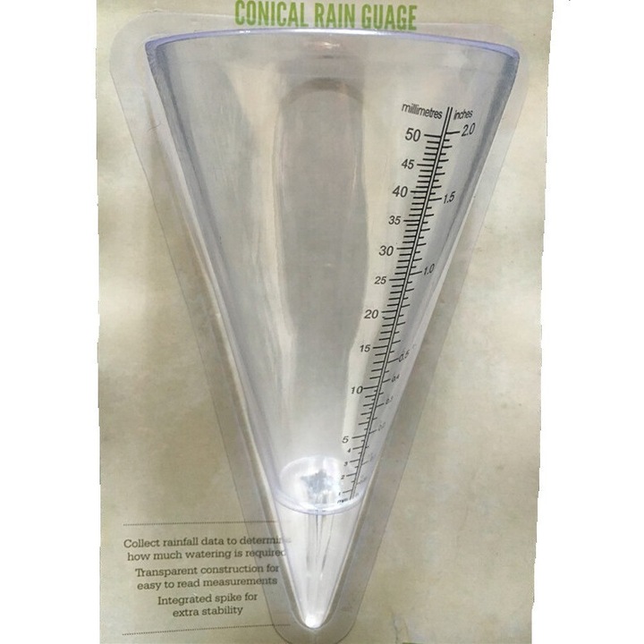 Pluviometru cu stropire pentru curte si gradina, monitorizeaza nivelurile de precipitatii cu design clar, tub transparent conic decorativ rezistent la intemperii