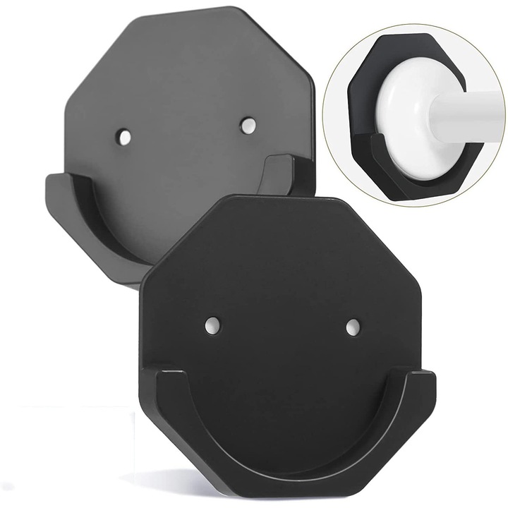 Suporturi adezive pentru bara de dus, Enforose, design modern, 2 bucati, alb