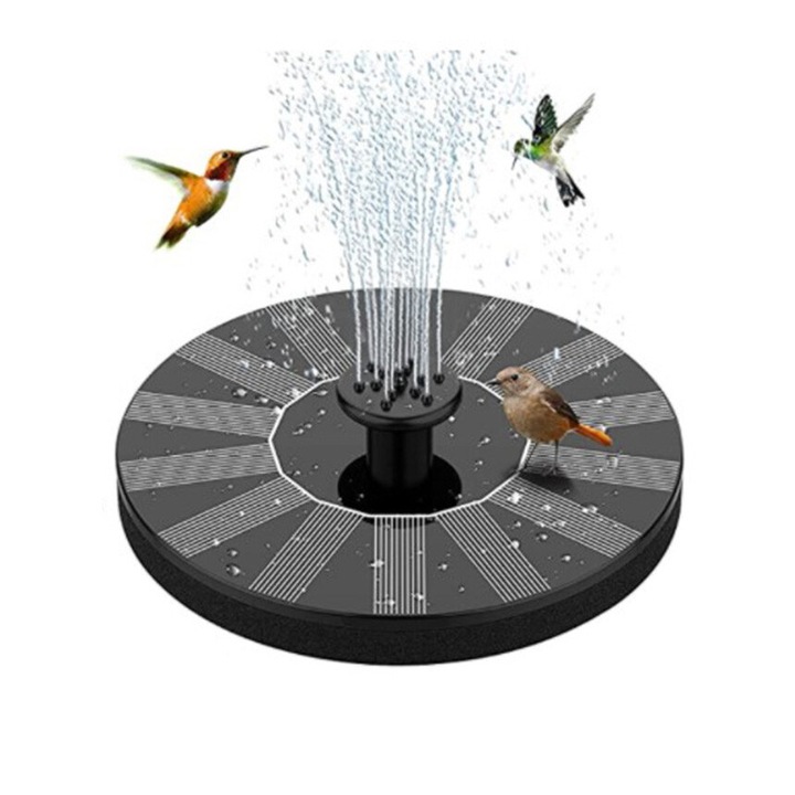 Fantana solara in aer liber, pompa de fantana alimentata cu energie solara cu design de fantana de apa colibri pentru decorarea gradinii, atrage animale salbatice cu caracteristica de apa ecologica, ideala pentru iazuri si bai de pasari