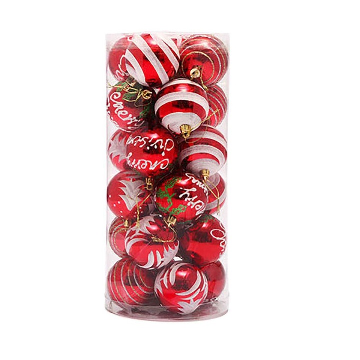 Globuri de Craciun, decoratiuni stralucitoare, design delicat, rezistente la socuri, set