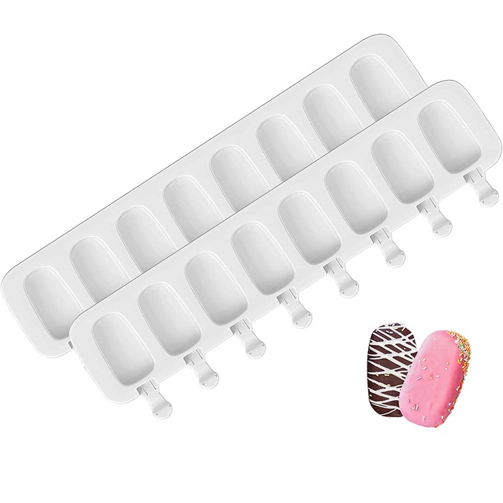 Форми за торта, комплект бели силиконови форми за многократна употреба, термоустойчиви, за сладолед и торти