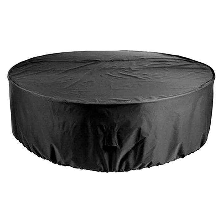 Protectie rezistenta pentru mobilier de exterior, huse rotunde pentru mobilier de terasa cu fund elastic reglabil, orificii de aerisire impermeabile si respirabile pentru seturi mari