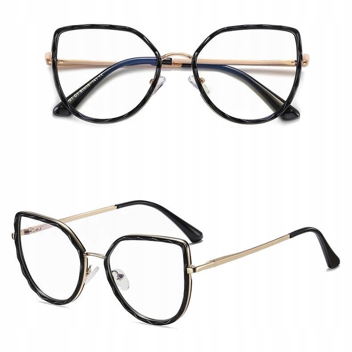 Ochelari dama, Stylion, filtru Blue Light, culoare aurie + neagra