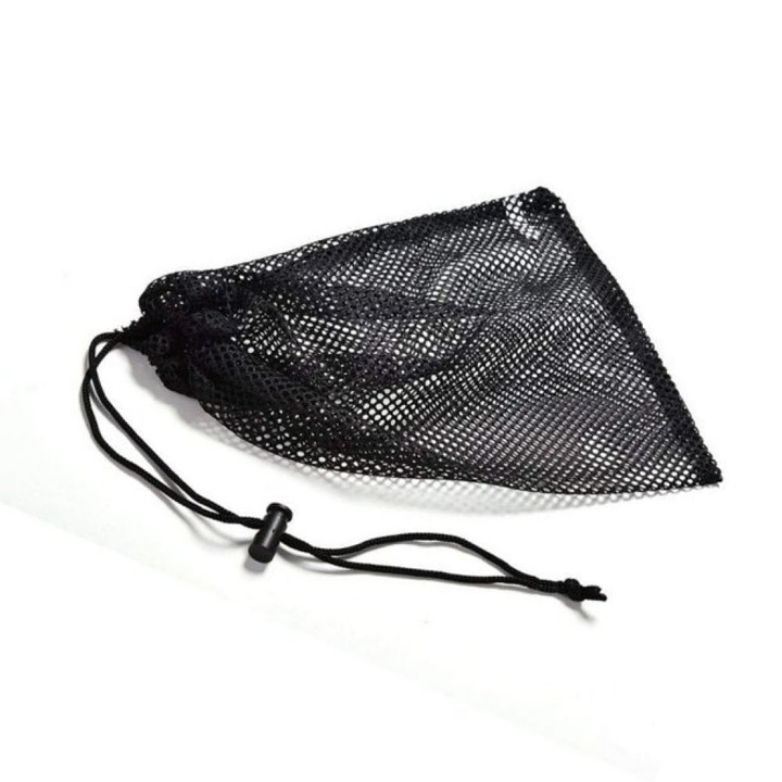 Geanta din plasa pentru mingi de golf, Enforose, inchidere cu snur, usor de transportat, negru