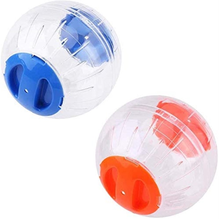 Jucarie cu minge rulanta pentru animale de companie mici, stimuleaza curiozitatea material PC transparent, material plastic durabil cu orificii de aerisire pentru miscare sanatoasa si extinde zona de joaca, minge de exercitii DIY pentru hamsteri