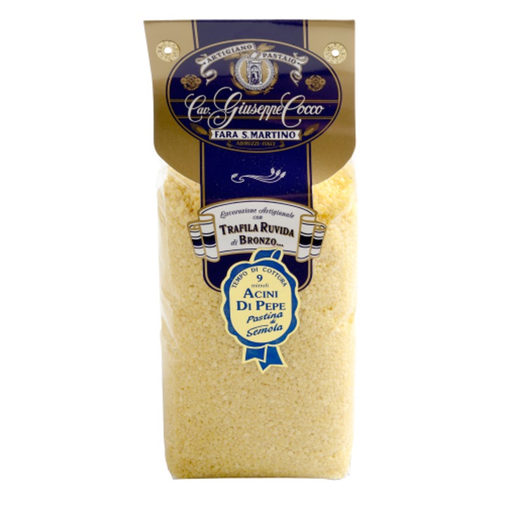 Paste Artizanale, ACINI DI PEPE de la Giuseppe Cocco / 500 g, paste tip boaba de piper – Pasta artizanala numarul UNU in lume