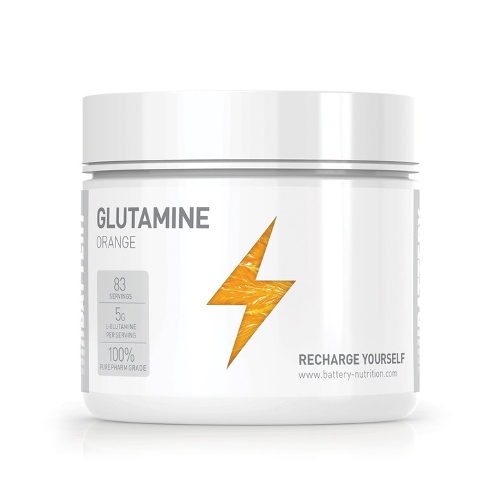 Supliment alimentar, Battery Nutrition, Glutamine, 0.500kg, portocal