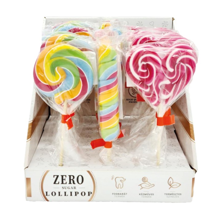 Acadele Colorate 30g – 24 Bucati/Pachet, Varietate de Arome si Culori, Ambalaj Display