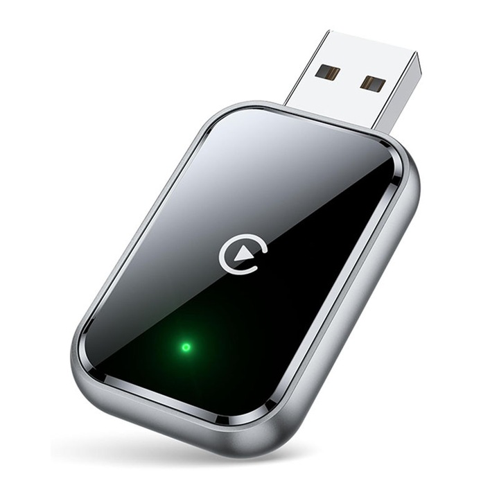 Adaptor wireless CarPlay pentru Iphone, Rqiurpn, Mini, Stabil, Cu cablu de extensie USB si USB-C, Plug&Play, Multifunctional, Negru