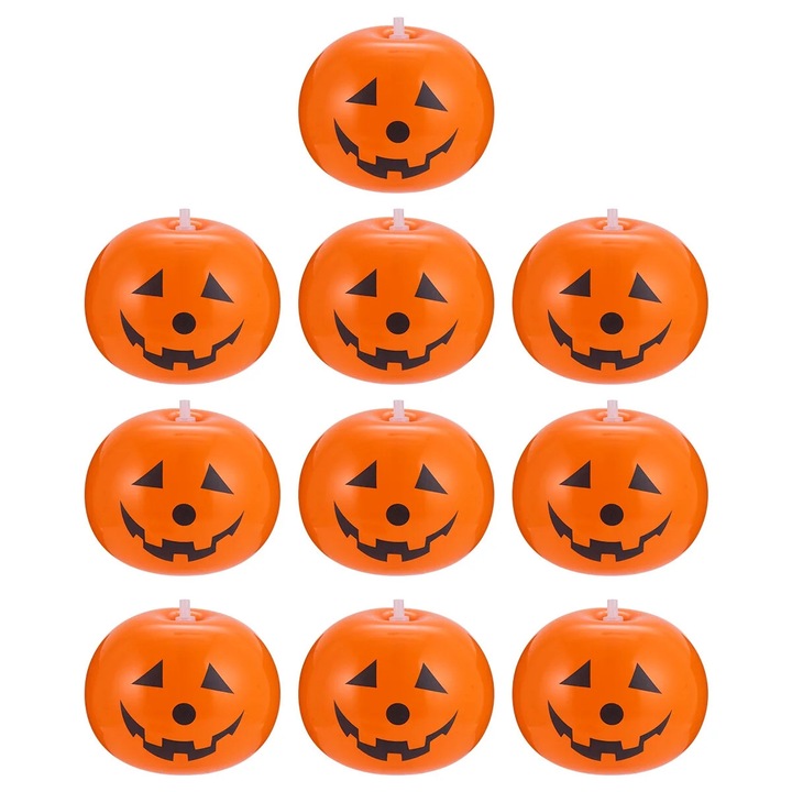 10 db Halloween tök lufi szett, narancssárga, 15x1.5x1.5cm