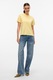Vero Moda,Tricou de bumbac organic cu decolteu la baza gatului, Galben pai, S