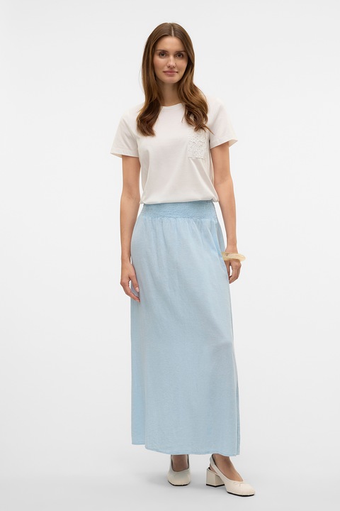 Vero Moda, Памучна тениска с джоб на гърдите, Бял