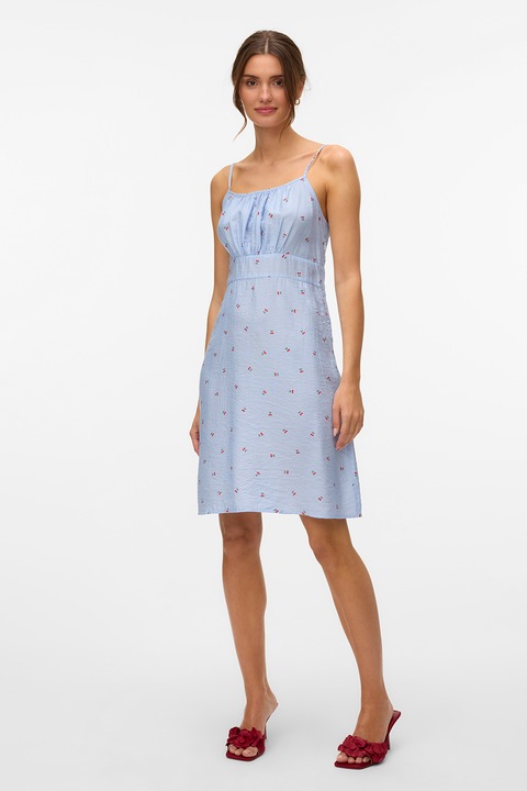 Vero Moda, Рокля с десен, Червен/Бял/Лавандула