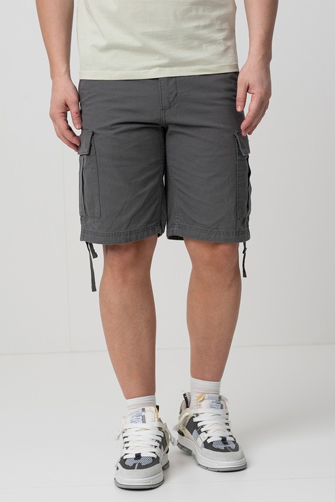 Jack & Jones, Bermude cargo cu talie medie, Gri antracit