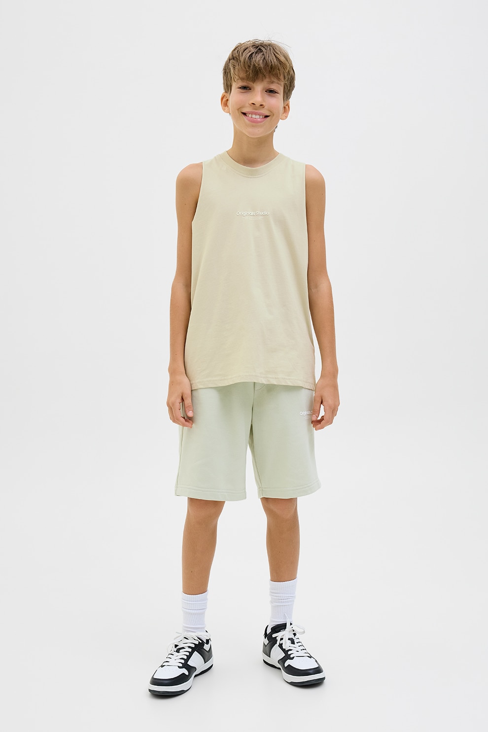 Jack & Jones, Tricou regular fit cu decolteu la baza gatului, Bej