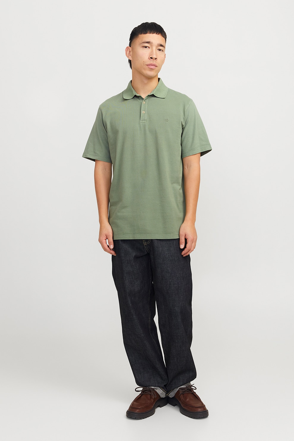 Jack & Jones, Tricou polo din material pique William, Verde spranghel, S