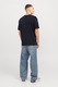 Jack & Jones, Tricou cu imprimeu logo Essentials, Alb, Albastru ultramarin, Piersica, M