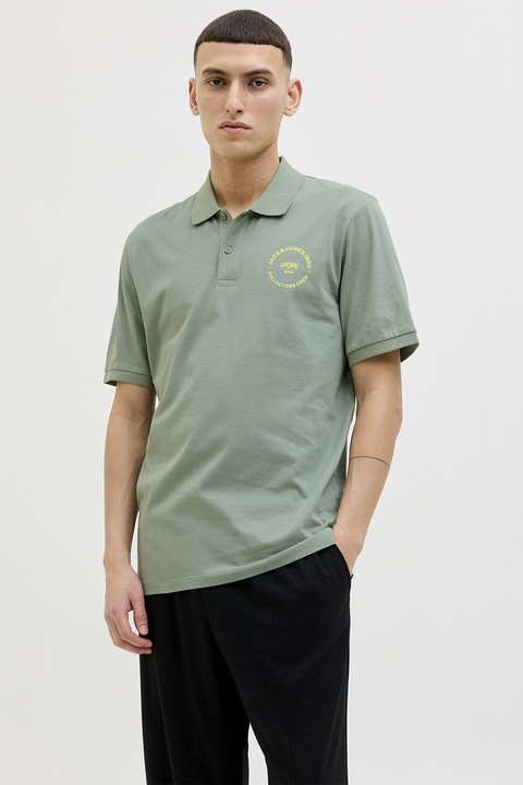 Jack & Jones, Galléros póló logóval, Világoszöld
