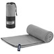 Prosop sport cu uscare rapida, Axroad Mall, Prosop pentru antrenament Fitness, Efect de racire instant, Super absorbant, Saculet inclus, Pentru sport, plaja, aerobic, fitness, yoga, activitati in aer liber, Microfibra, 152*76cm, Gri