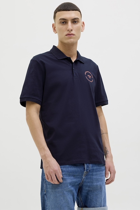 Jack & Jones, Galléros póló logóval, Sötétkék