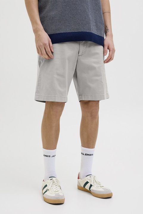 Jack & Jones, Bermude chino cu curea, Gri deschis