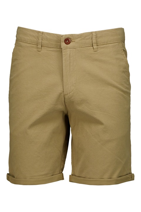 Jack & Jones, Pantaloni scurti de bumbac cu buzunare oblice, Maro deschis