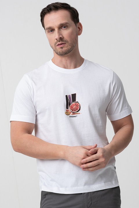 Jack & Jones, Varenna kerek nyakú mintás póló, Fehér