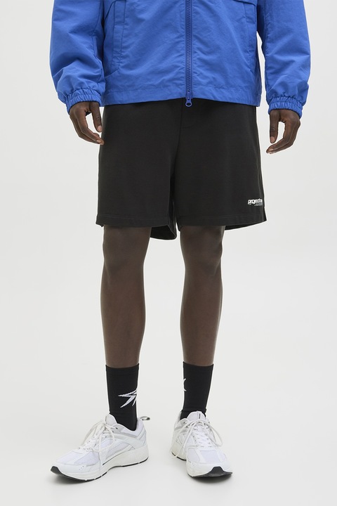 Jack & Jones, Pantaloni scurti cu buzunare laterale, Negru