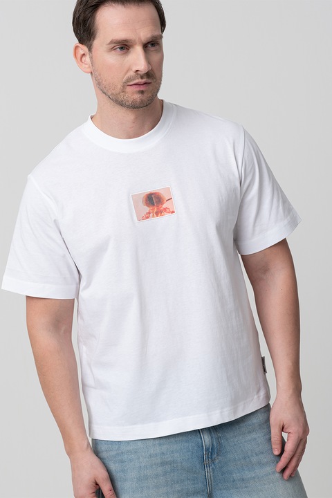 Jack & Jones, Póló kis mintával, Koptatott piros/Törtfehér