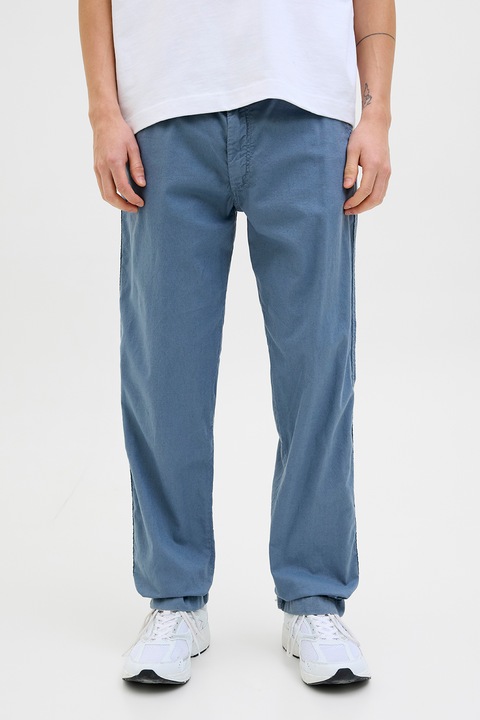 Jack & Jones, Панталон с ленена материя и връзка, Прашно синьо