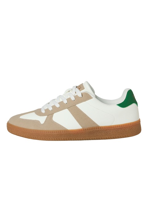 Jack & Jones, Colorblock dizájnos sneaker, Fehér/Világosbarna