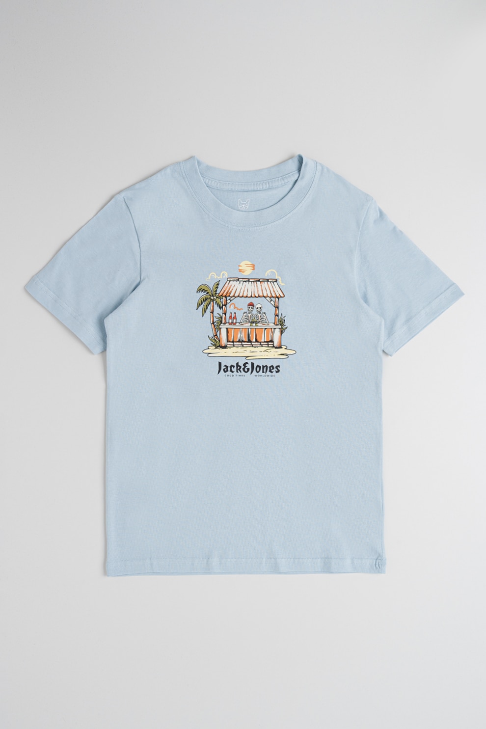 Jack & Jones, Tricou cu imprimeu grafic Skull, Albastru pastel, 152 CM