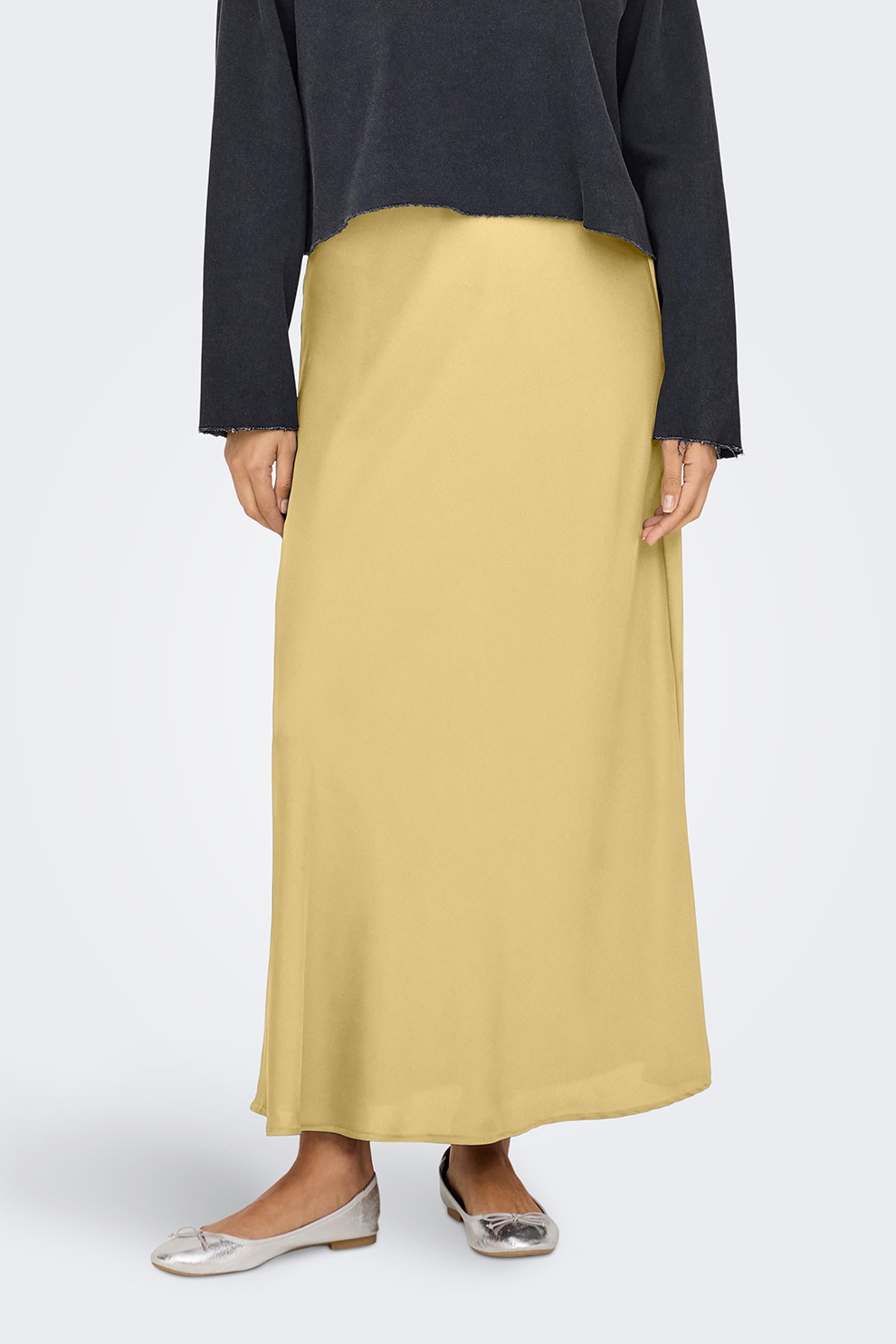 Only, Fusta maxi evazata, Galben deschis, S
