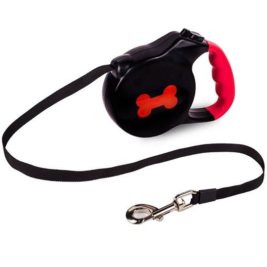 Lesa retractabila pentru caini S-Pets, banda 5M, max.50kg, model cu os