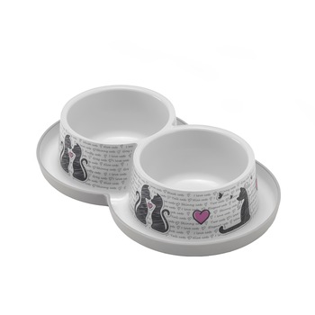 Castron dublu Moderna, Cat's In Love, 2 x 350 ml Castron dublu Moderna, Cat's In Love, 2 x 350 ml