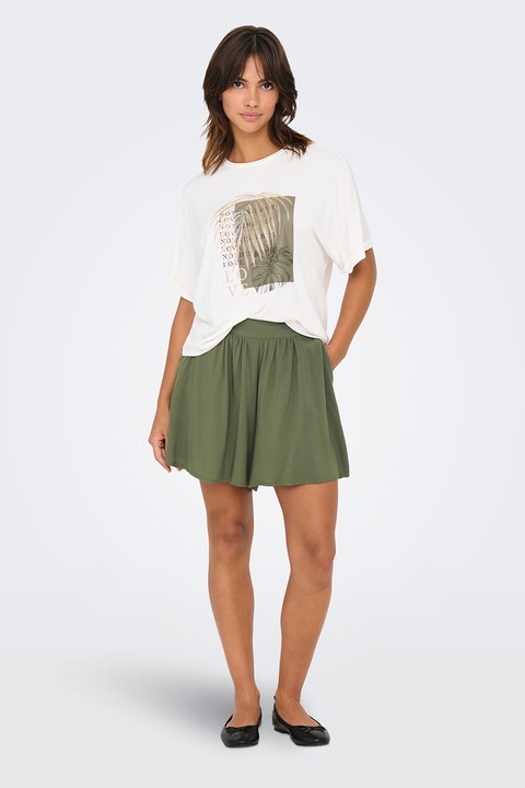 Only, Bő szárú rövidnadrág rugalmas derékrésszel, Olívazöld, XS