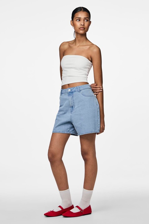 Pieces, Къси дънки със средна талия, Светлосин