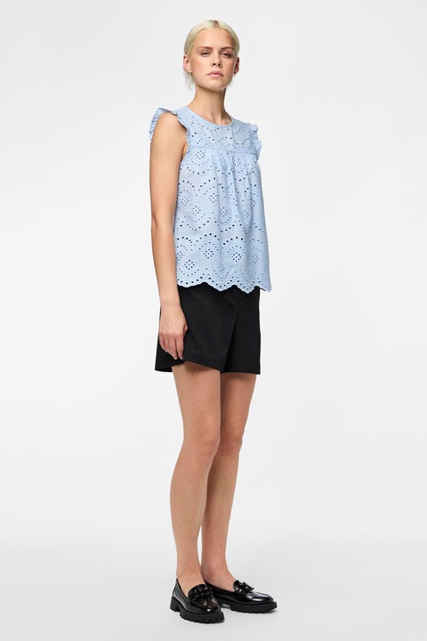 Pieces, Топ с дантела Сангало, Светлосин