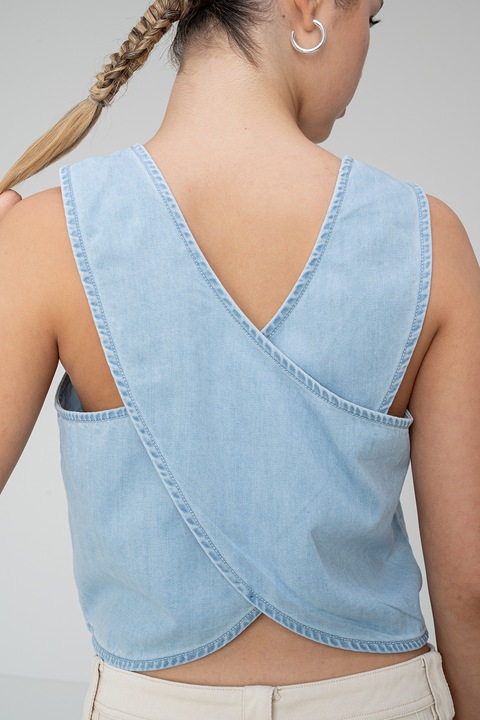 Pieces, Къс топ 17156317, Пастелносин, L