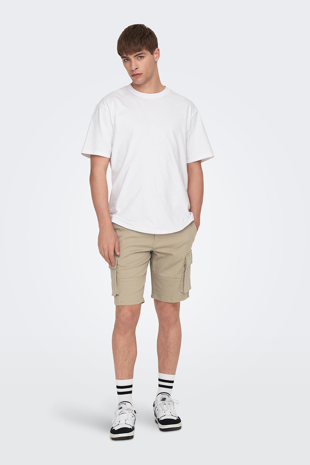 Only & Sons, Pantaloni scurti cargo regular fit, Bej deschis, L