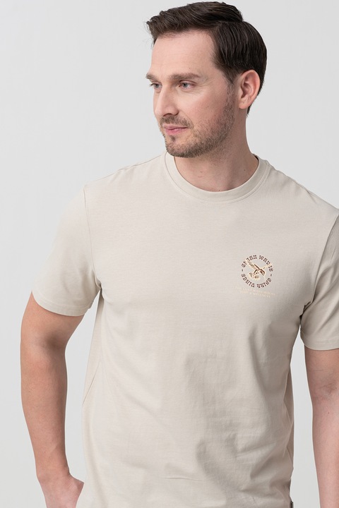 Only & Sons, Organikuspamut póló, Bordó/Csontszín/Bézs