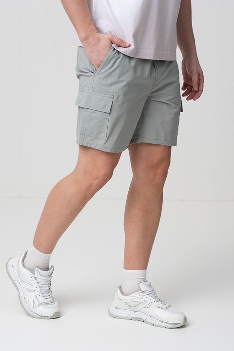 Only & Sons, Шорти карго с еластична талия, Пепеляво сиво, S
