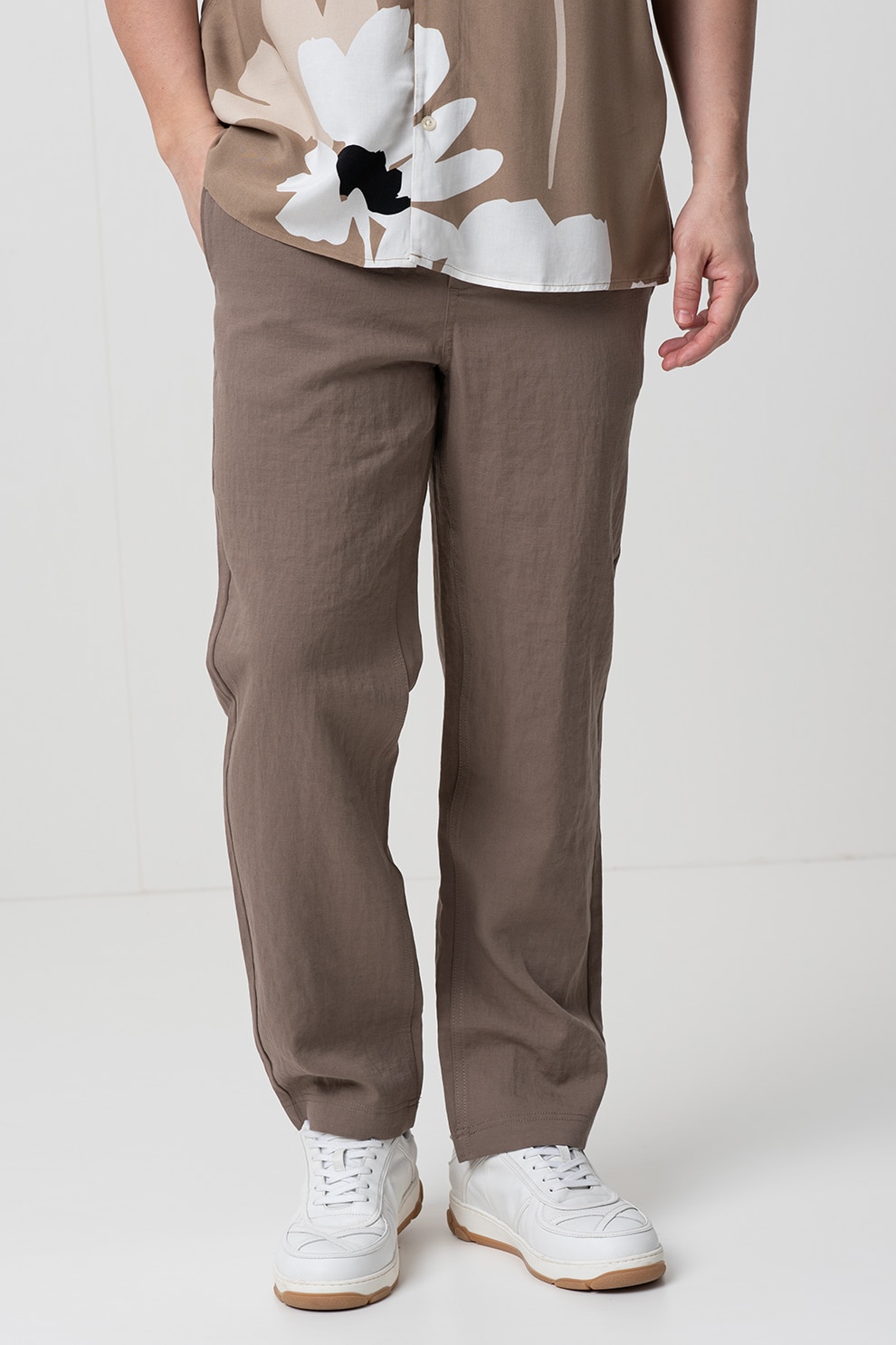 Only & Sons, Pantaloni drepti cu snur, Maro, M