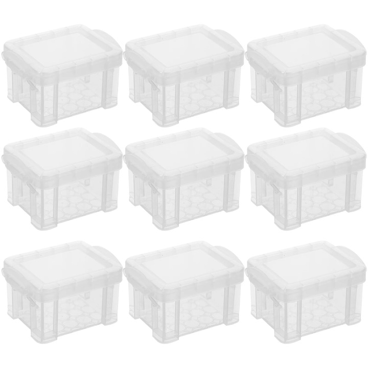 Set 10 cutii depozitare YANYXR plastic alb 8.5x6.5x5cm