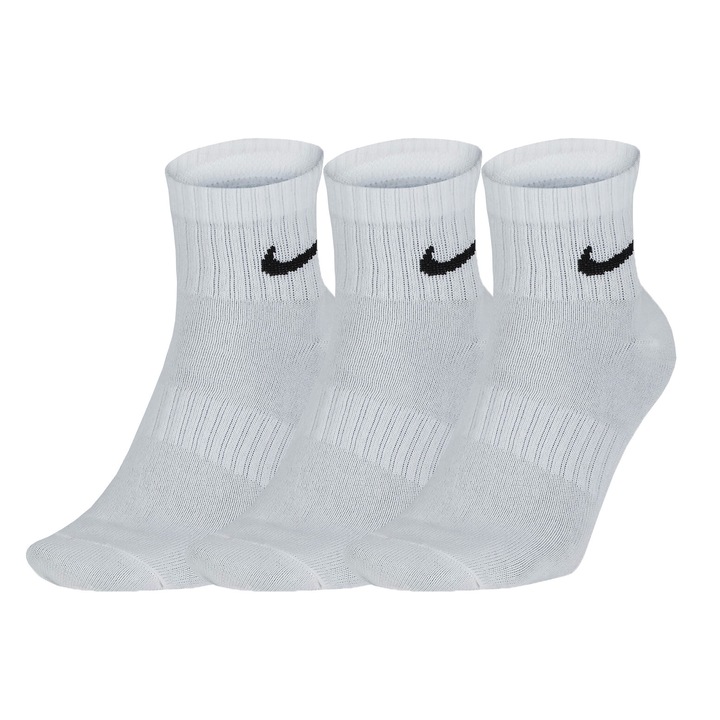 Мъжки спортни чорапи Nike, SX7677-100L, Dri-Fit, бели, 42-46 EU, комплект от 3 чифта