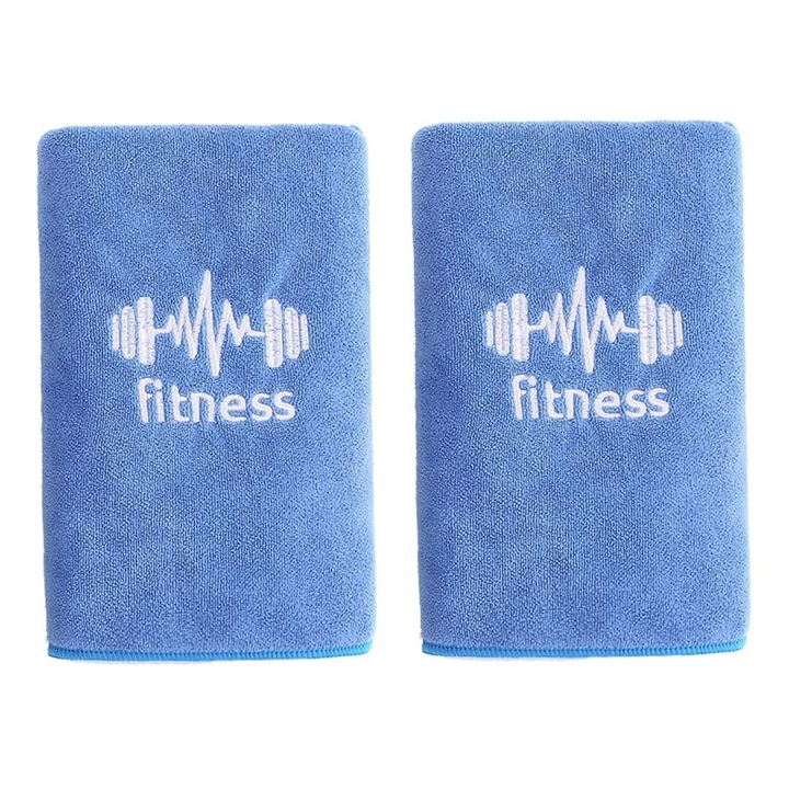 Комплект от 2 спортни кърпи, Axroad Mall, Бързосъхнеща, Лесна за употреба и почистване, За плаж, фитнес, туризъм, фитнес, йога, дейности на открито, Микрофибър, 95*40 см, Синя