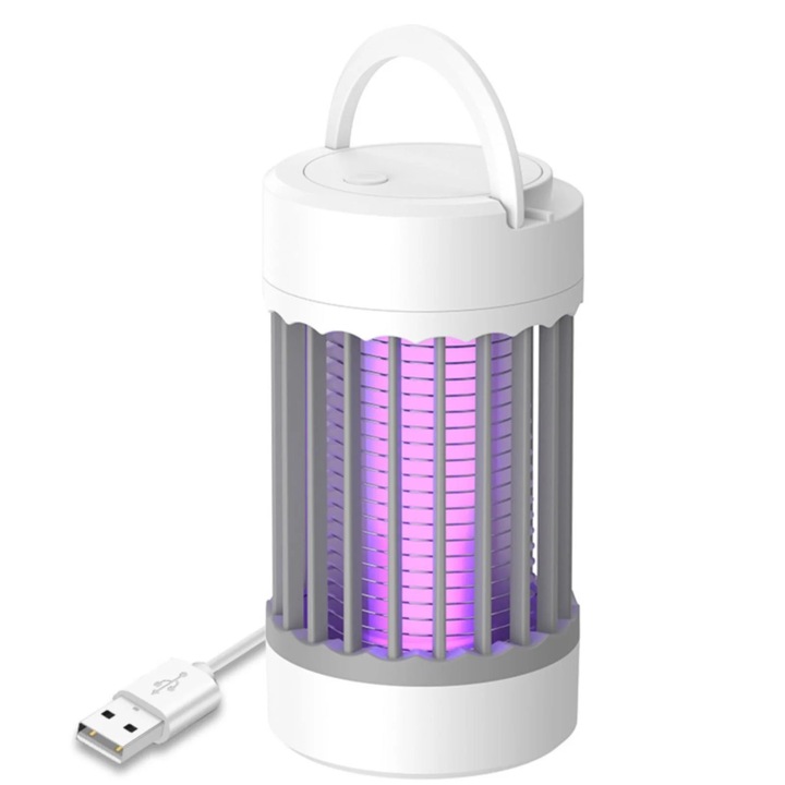 Lampa LED tantari USB reincarcabila, aluminiu, 360°