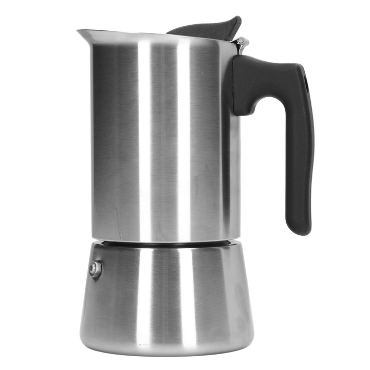 Cafetiera din otel inoxidabil si sticla borosilicata, 350ml, neagra