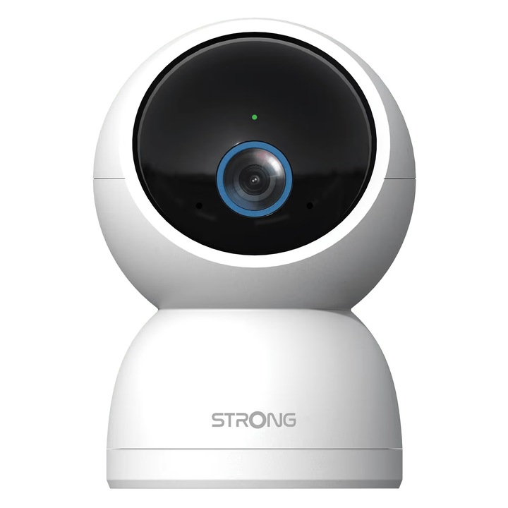 Camera inteligenta de securitate Strong, vedere nocturna IR, 360 de grade, rezolutie de 5 MP, Wi-Fi 2.4G si 5G, alb