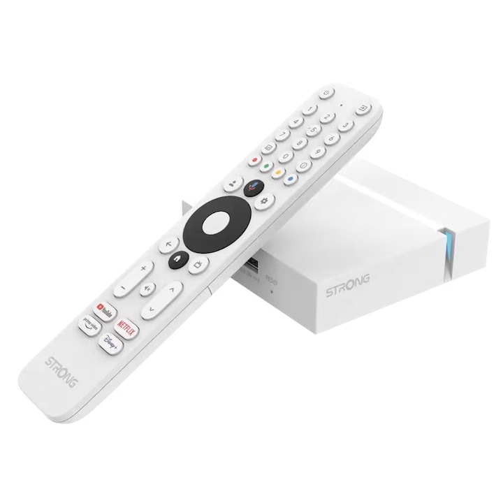 Strong мултимедиен плейър LEAP-S3+ Google TV UHD BOX, TV smart, 4K Ultra HD, 3840 x 2160p, бял